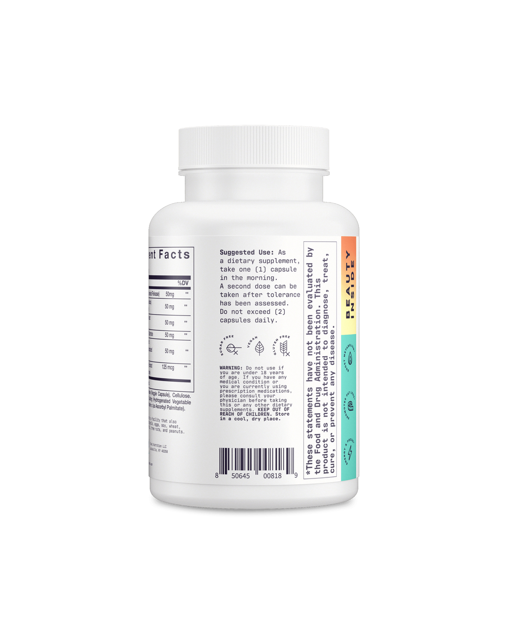 A side view of Fat Burner showcasing suggested use of product.